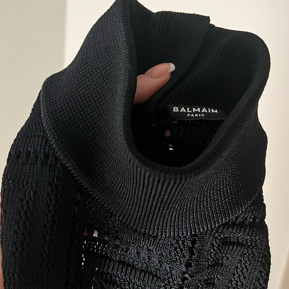 Black Balmain knit dress with monogram - Picture 5 of 8